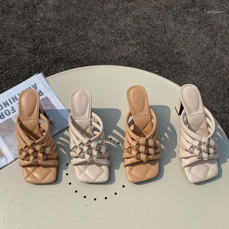 Slippers Summer Women Shoes Square Toe Hogh Heels Women's Braided Open Sandals Brand Design, Khaki
Slippers Summer Women Shoes Square Toe Hogh Heels Women's Braided Open Sandals Brand Design, Khaki