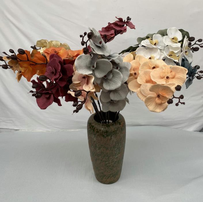 105cm Black gothic Butterfly Orchid Flowers Artificial Flower High Quality Phalaenopsis Fake Plants for Garden Potted Home Decoration