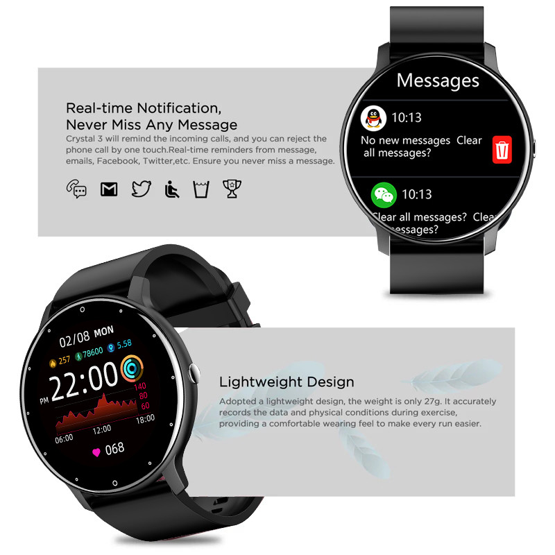LIGE New Smart Watch Men Full Touch Screen Sport Fitness Watch IP67 Waterproof Bluetooth For Android ios smartwatch Menbox
