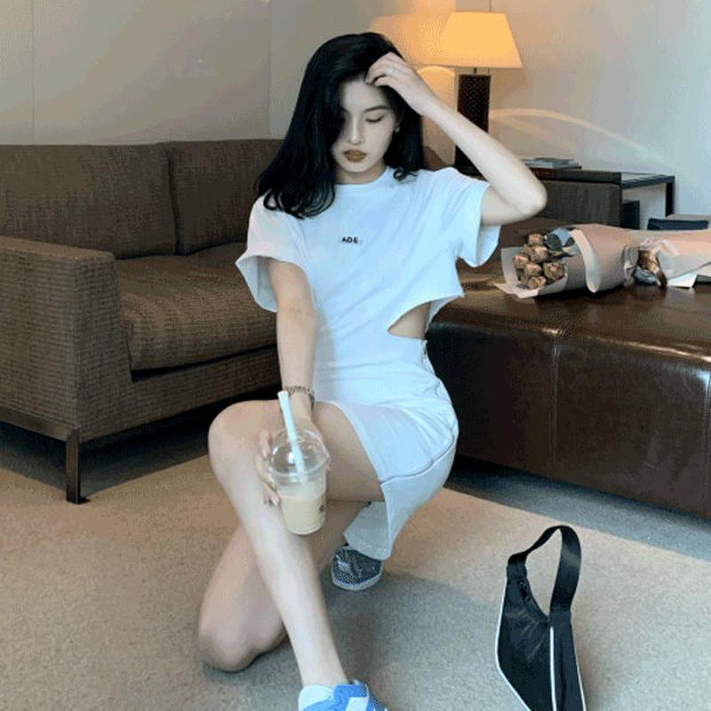 Casual Dresses Summer Fashion Hollow Out Waist Dress Sexy Long Tshirt Women Streetwear Letter Print O-neck Short Sleeve T Shirt Harajuku 202, White
Casual Dresses Summer Fashion Hollow Out Waist Dress Sexy Long Tshirt Women Streetwear Letter Print O-neck Short Sleeve T Shirt Harajuku 202, White