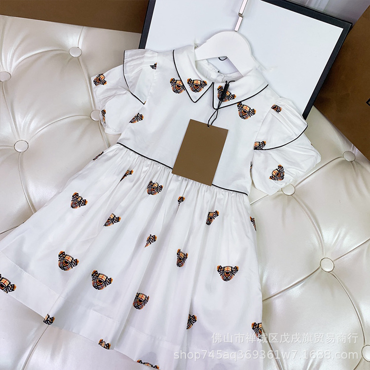 Girls Letter White Summer cute cartoon print foreign small Lapel comfortable short sleeved Princess Dress, Picture color
Girls Letter White Summer cute cartoon print foreign small Lapel comfortable short sleeved Princess Dress, Picture color
