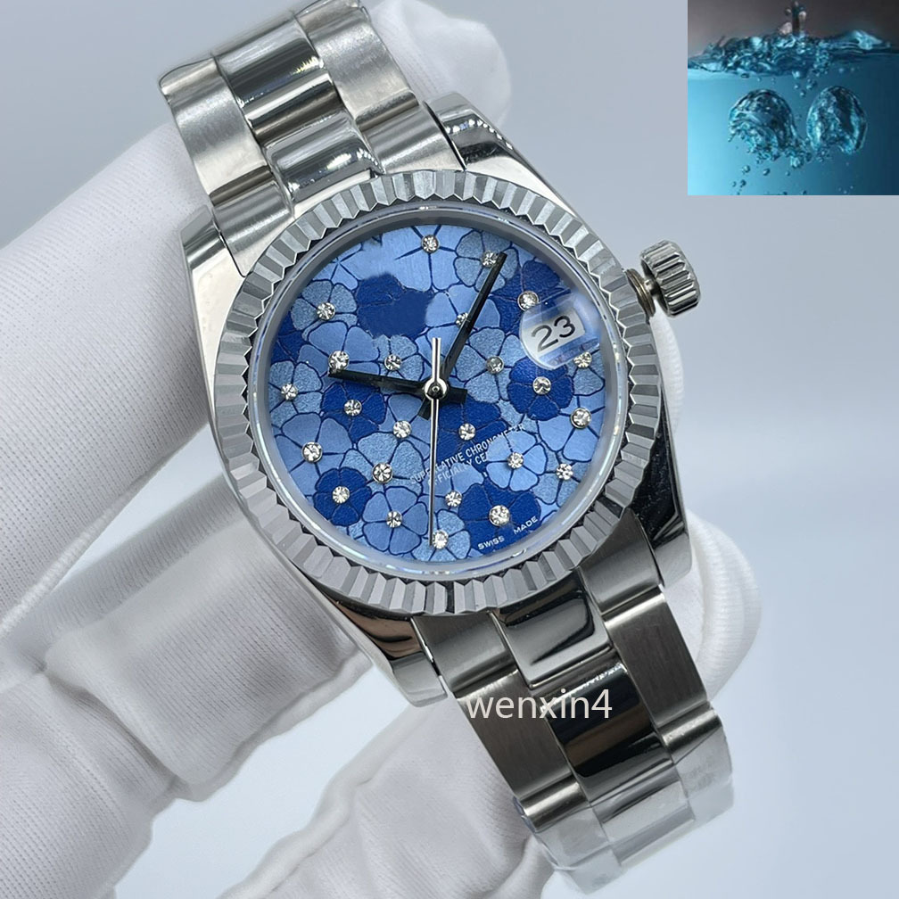 2022 new style Woman diamond watch Blue flowers watches gold 31mm montre de luxe 2813 Automatic Steel swimming Waterproof wristwatches, 01
2022 new style Woman diamond watch Blue flowers watches gold 31mm montre de luxe 2813 Automatic Steel swimming Waterproof wristwatches, 01