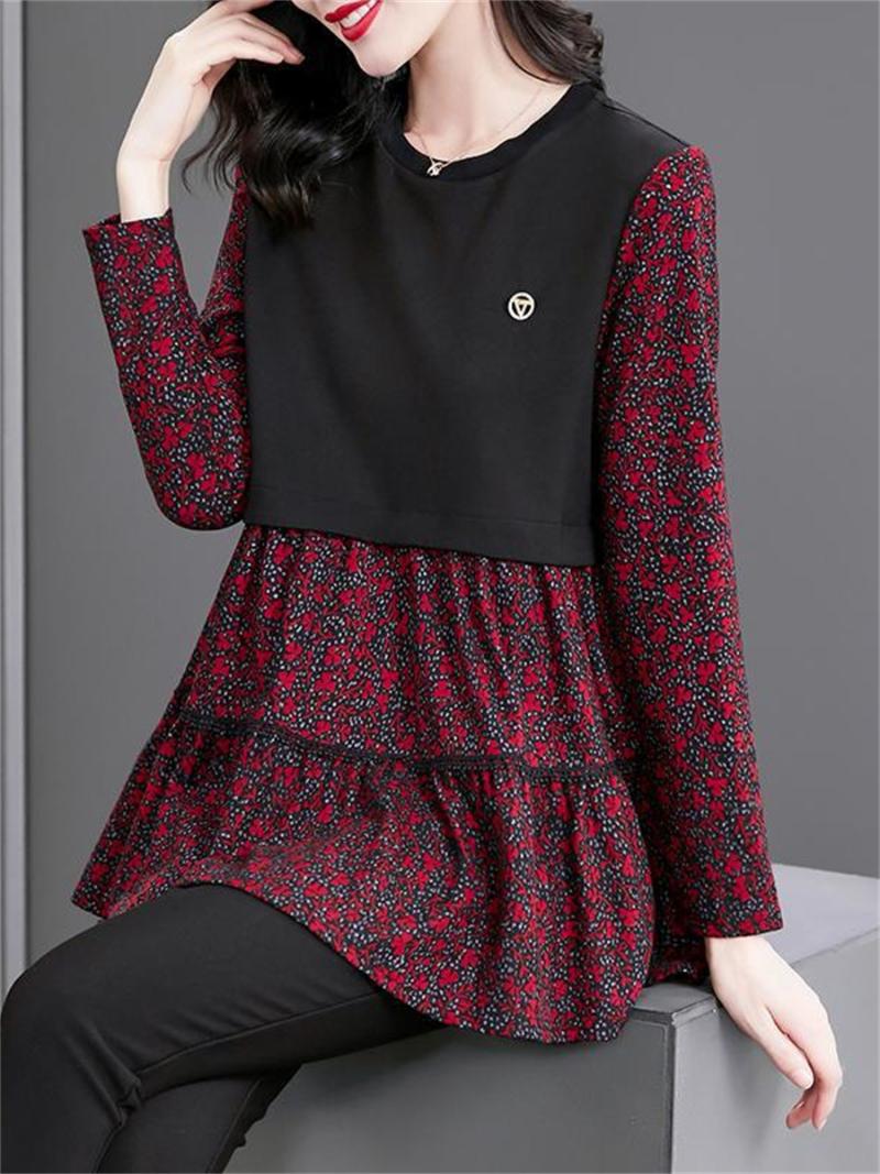 Women's Blouses & Shirts Women Spring Autumn Lady Fashion Casual Long Sleeve O-Neck Collar Flower Printing Blusas Tops2424Women's, Red
Women's Blouses & Shirts Women Spring Autumn Lady Fashion Casual Long Sleeve O-Neck Collar Flower Printing Blusas Tops2424Women's, Red
