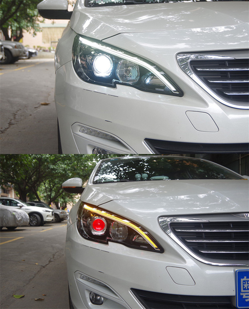 Head Lamp for Peugoet 308 408r LED Headlight 2014-2021 Headlights 308 408r DRL Turn Signal High Beam Angel Eye Projector
