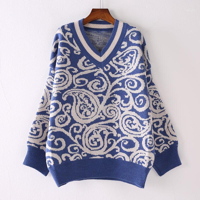 Autumn Winter Retro Ethnic Style V-neck Sweater Women's Pullover Knit Lazy Wind Jacket Outer Wear Sweaters, Black
Autumn Winter Retro Ethnic Style V-neck Sweater Women's Pullover Knit Lazy Wind Jacket Outer Wear Sweaters, Black