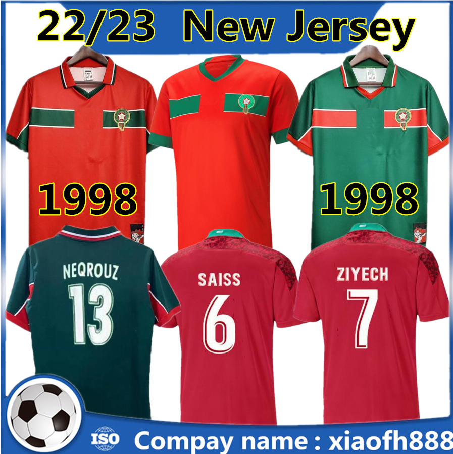 2022 2023 Morocco National Team Mens Soccer Jerseys FAJR Munir Ait 1998 HAKIMI ZIYECH Home Red ABRAMI HADJI Football Shirt SAISS EL- ARABI FAJR EN-NESYRI Short Sleeve, Black
2022 2023 Morocco National Team Mens Soccer Jerseys FAJR Munir Ait 1998 HAKIMI ZIYECH Home Red ABRAMI HADJI Football Shirt SAISS EL- ARABI FAJR EN-NESYRI Short Sleeve, Black