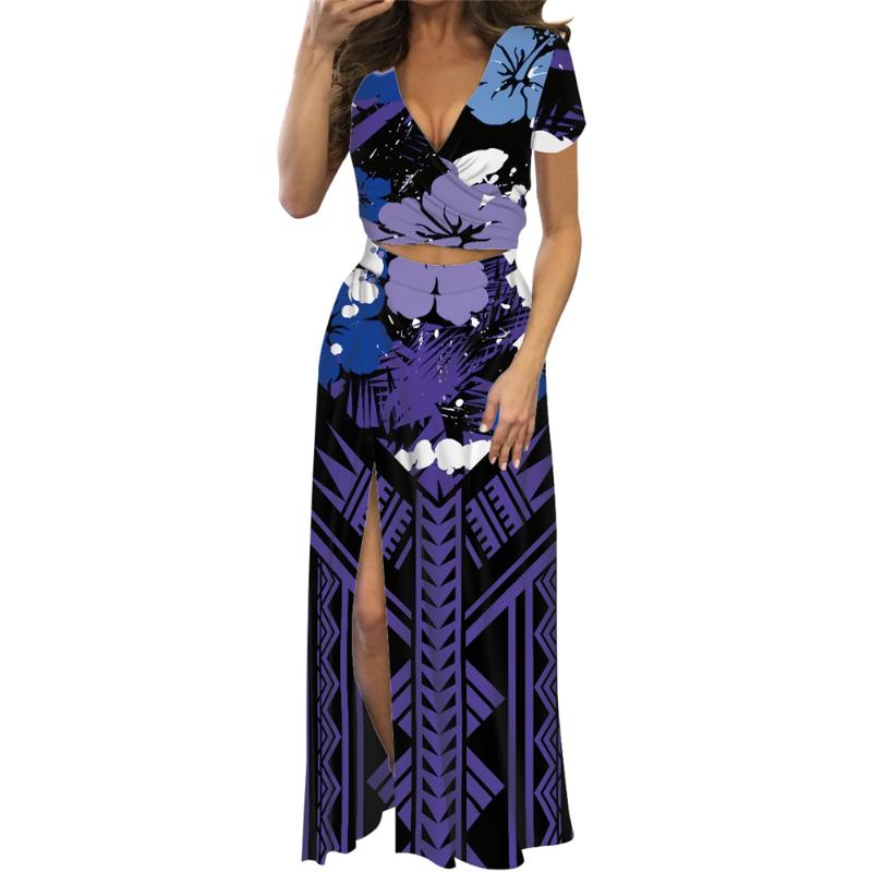 

Work Dresses Short Sleeve V Neck Sexy Suit Fashion Bodycon Spit Dress Women Design Polynesian Tribal Tattoo Tropical Flower Print DressWork, Wmy21121517d42