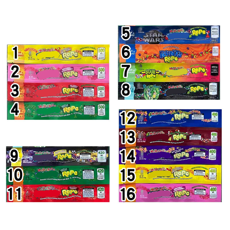 ROPE Empty Bag Plastic Edibles retail packaging 20 styles Smell Proof packing Bags Package 400mg 420mg 600mg 800mg Wholesale
ROPE Empty Bag Plastic Edibles retail packaging 20 styles Smell Proof packing Bags Package 400mg 420mg 600mg 800mg Wholesale