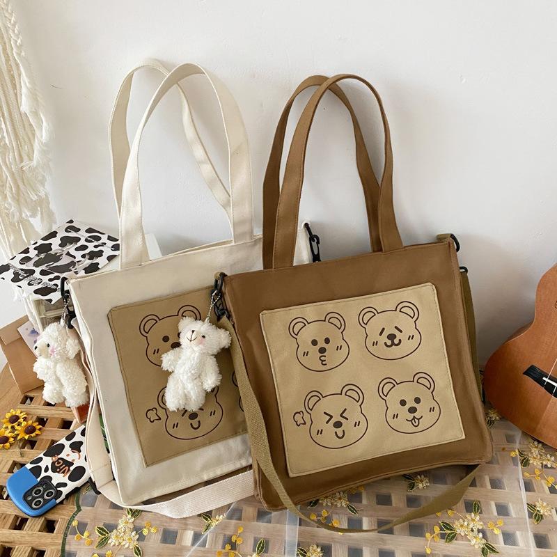 Evening Bags Lovely Student Canvas Shoulder Bag Cute Cartoon Bear Print Shopper Tote Girl Funny Soft Cotton Handbag Women Messenger, Beige
Evening Bags Lovely Student Canvas Shoulder Bag Cute Cartoon Bear Print Shopper Tote Girl Funny Soft Cotton Handbag Women Messenger, Beige
