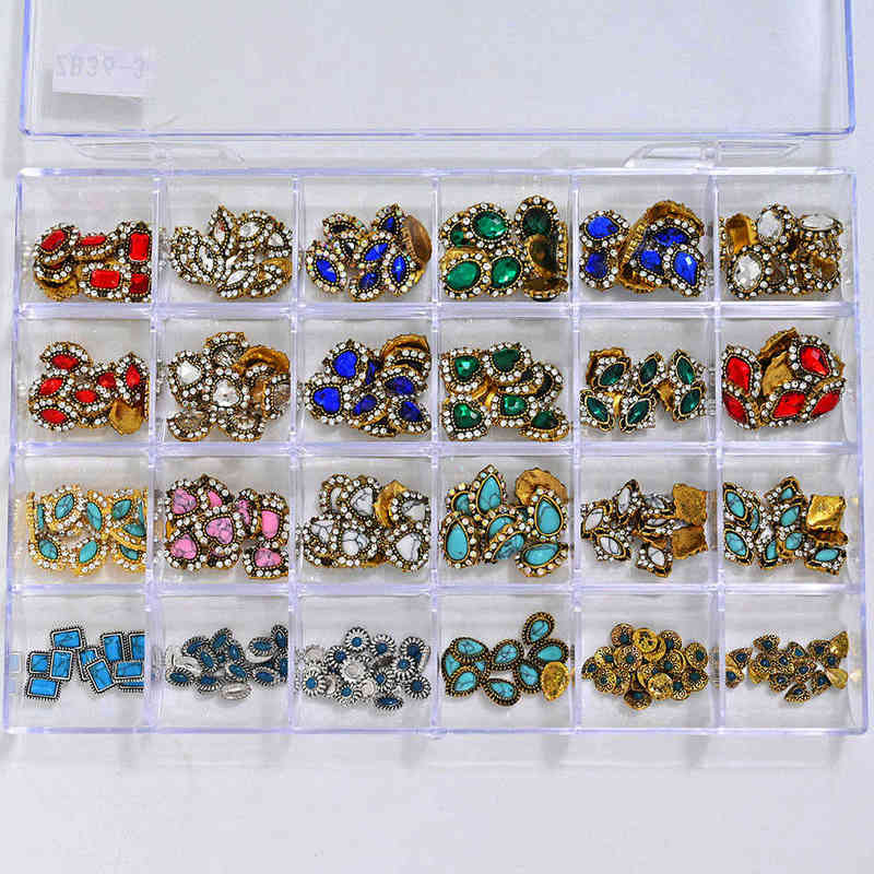 240Pcs/Box-Pre-made Nail Charm /Gems for 8 Best 3D Nail Supplies (2021) Bowknot/Crown /Glitter Rhinestones Nails Charms Diamonds Y220408