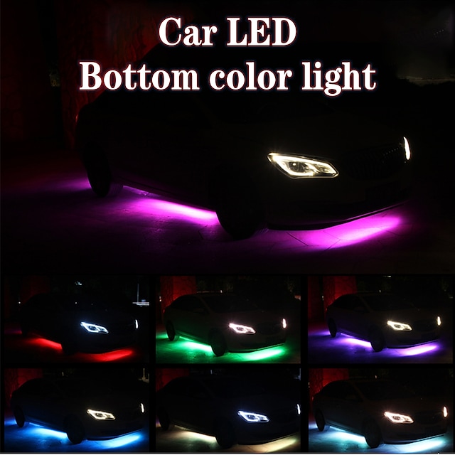 100W 5050 SMD LED IP68 Waterproof Car Underbody Light LED Decorative Lamp Auto RGB Underglow Flexible Strip Voice APP Control