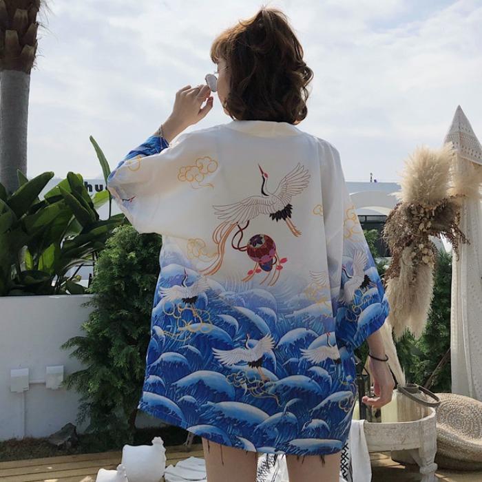 Women's Blouses & Shirts 2022 Summer Three Quarter Open Stitch Sunscreen Harujuku Women O-neck Animal Print Sashes Kimono, Beige
Women's Blouses & Shirts 2022 Summer Three Quarter Open Stitch Sunscreen Harujuku Women O-neck Animal Print Sashes Kimono, Beige