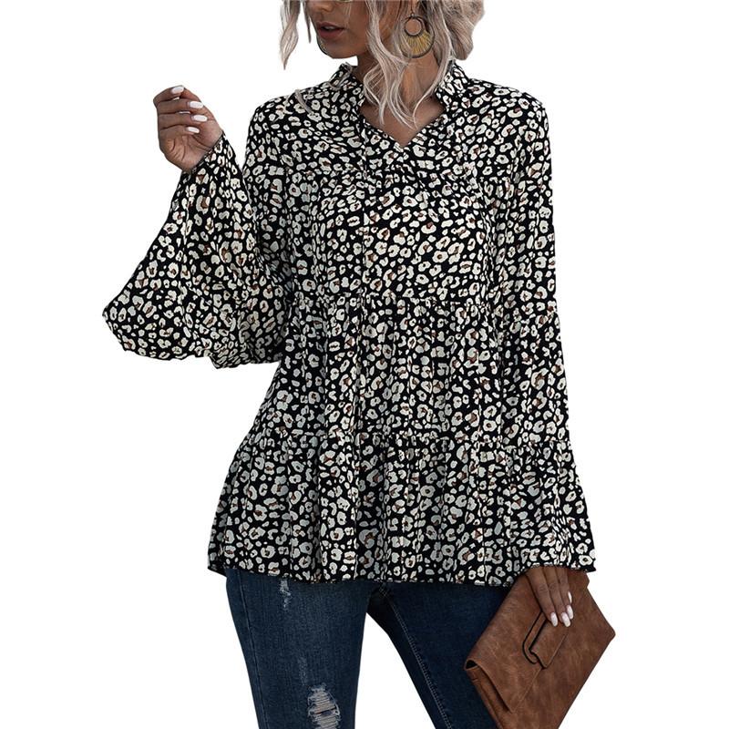 Women's Blouses & Shirts Xingqing Women Leopard Printed Smock Lace Up V Neck Flared Sleeve Pleated Hem Shirt Tops Roupas Femininas, White
Women's Blouses & Shirts Xingqing Women Leopard Printed Smock Lace Up V Neck Flared Sleeve Pleated Hem Shirt Tops Roupas Femininas, White