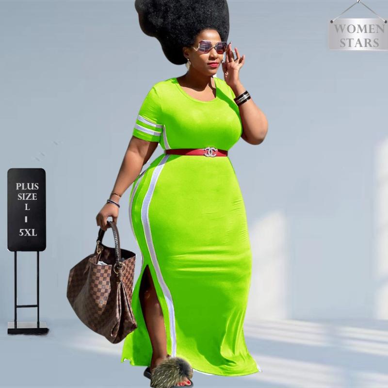 Plus Size Dresses Women Clothing -5xl Casual Wholesale Striped Side Bodycon Stretch Slip Hem Maxi Dress Woman DropPlus, Blue
Plus Size Dresses Women Clothing -5xl Casual Wholesale Striped Side Bodycon Stretch Slip Hem Maxi Dress Woman DropPlus, Blue