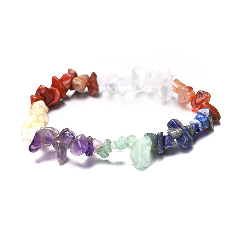Natural Gem Stone Bracelet Irregular Crystal Stretch Chip Beads Nuggets Bracelets Bangles Quartz Chakra Wristband for Women Gift Fashion Jewelry Acces