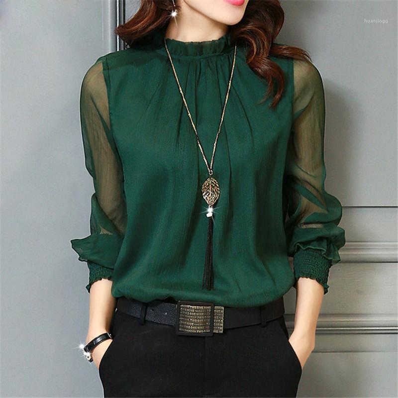 Chiffon Blouse 2022 Women Tops Long Sleeve Stand Neck Work Wear Shirts Elegant Lady Blouses Casual Solid Color Blusas Women's &, White
Chiffon Blouse 2022 Women Tops Long Sleeve Stand Neck Work Wear Shirts Elegant Lady Blouses Casual Solid Color Blusas Women's &, White