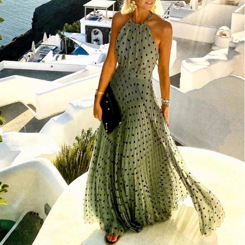 Casual Dresses Women Sexy Halter O Neck Boho Long Dress Summer Sleeveless Pleated Maxi Party Elegant Lady Polka Dot Beach VestidosCasual, Black
Casual Dresses Women Sexy Halter O Neck Boho Long Dress Summer Sleeveless Pleated Maxi Party Elegant Lady Polka Dot Beach VestidosCasual, Black