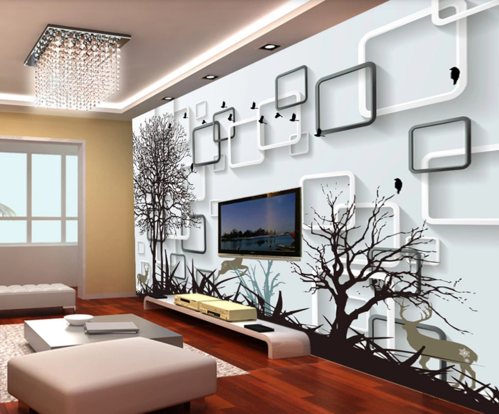Custom Wallpaper 8d Mural Stereo 3D Abstract Tree 3d wallpapers TV Background Wall Mural