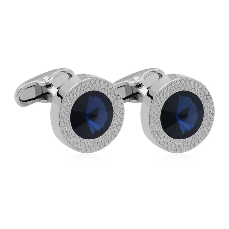 Fashion French Man Cufflink Designer Crystal Cuff Links Shell Rhinestone Silver Black Gold Plated Enamel Business Alloy Shirt Cuff
