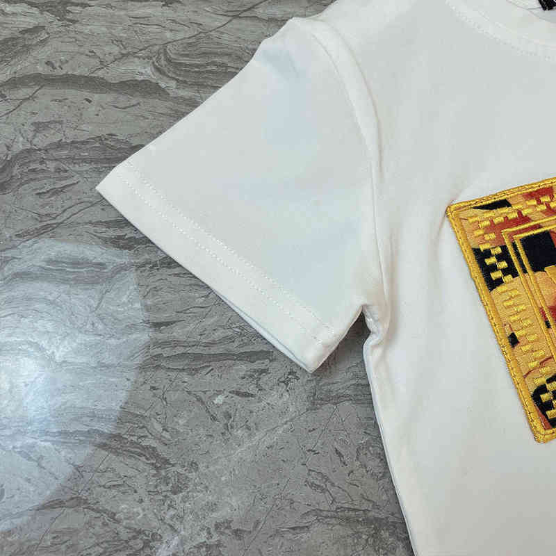 Girls' suit brand clothing design cotton top embroidered pattern high quality Tshirt classic printed pleated skirt twopiece G220810