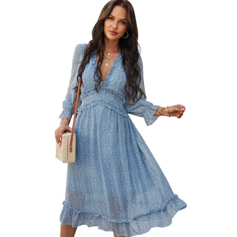 Casual Dresses Women Spring Autumn Dress Korean Style Vintage Floral Printed Shirt Long Sleeve V-neck Summer Vestidos, Black;gray
Casual Dresses Women Spring Autumn Dress Korean Style Vintage Floral Printed Shirt Long Sleeve V-neck Summer Vestidos, Black;gray