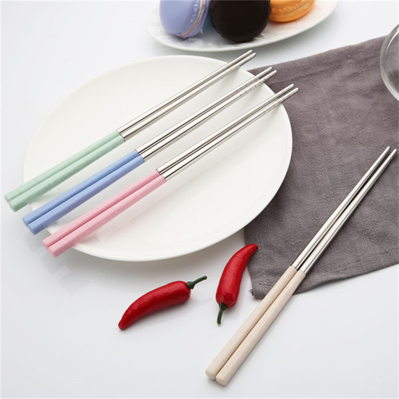 Reusable Chopstick Chinese Chopstick with Plastic Wheat Straw Handle