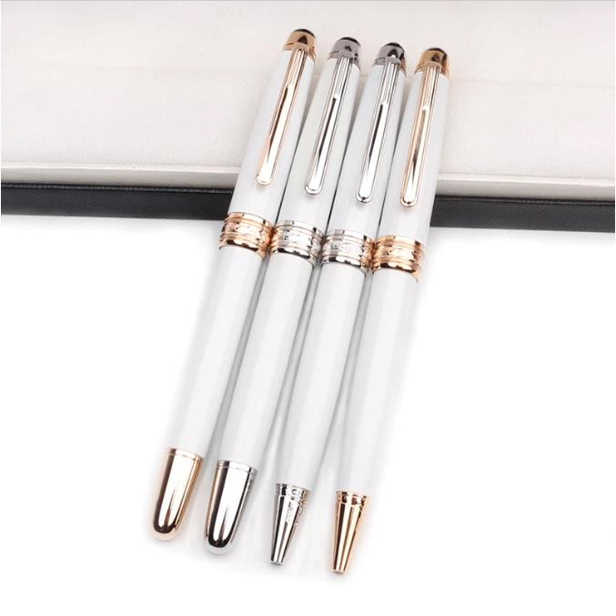 

Monte Ballpoint Pen White Ceramic RollerBall Pen Blance MSK-163 Promotion Fountain Pens No Gift Box, As pic