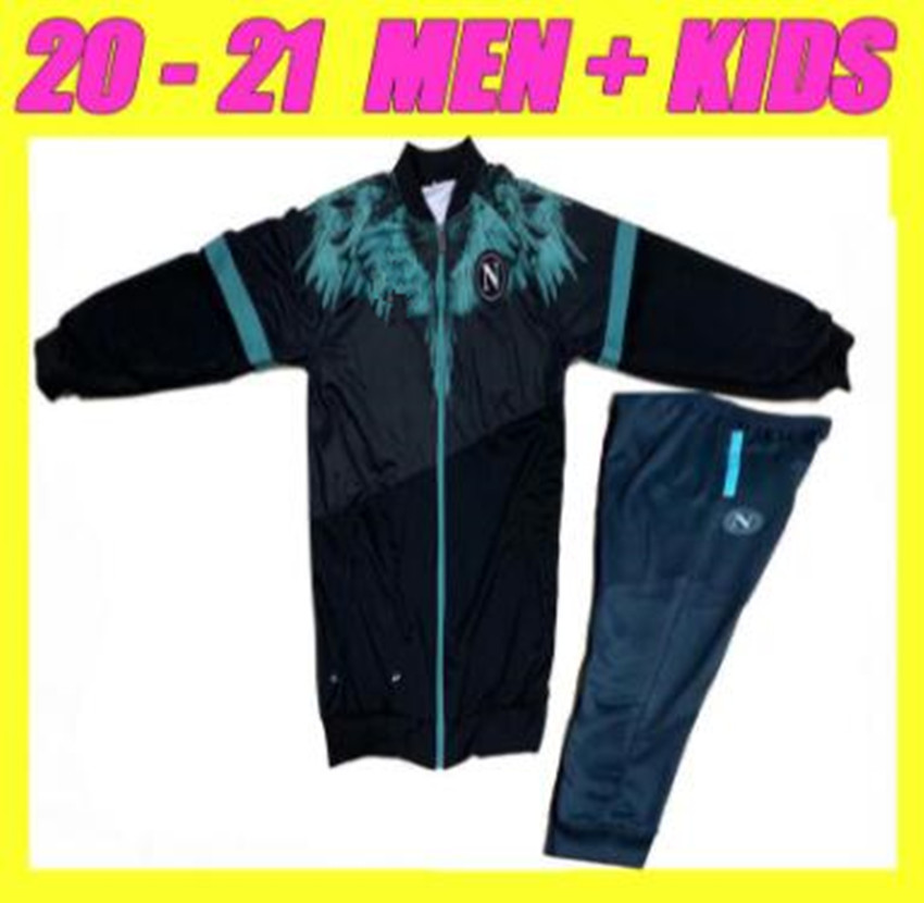 men kids kit 2021 Napoli trackSuit jacket hoodie soccer jersey 20/21 SSC Naples long zipper ZIELINSKI INSIGNE MERTENS PLAYER ROG football shirts