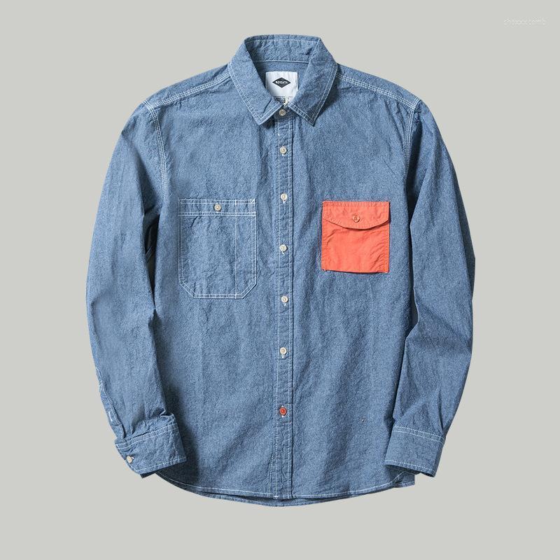 Men' Casual Shirts Autumn Denim Shirt Korean Fashion Patch Bag Long Sleeve Loose Cotton Coat Mens, Gray
Men' Casual Shirts Autumn Denim Shirt Korean Fashion Patch Bag Long Sleeve Loose Cotton Coat Mens, Gray