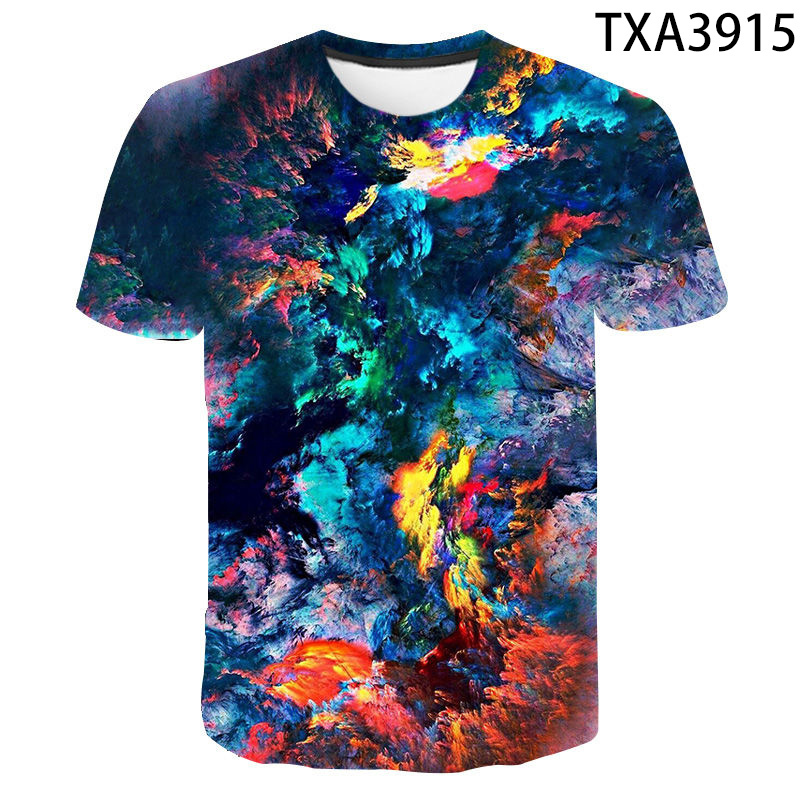 Summer Fashion Art Color Graffiti 3D T Shirts Boy Girl Kids Casual Men Women Children Printed Tshirt Cool Tops Tee 220526
