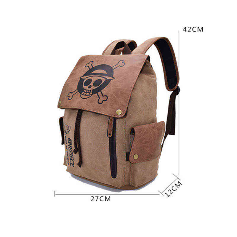 Anime Backpack Travel Backpacks Luffy One Piece Cosplay Eren Bag Cartoon Canvas Outdoor Teenagers Schoolbag Shoulders Bags AA220316