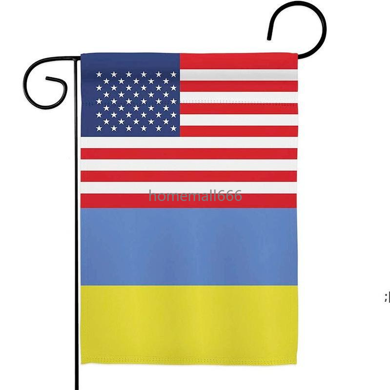 

American Ukraine US Friendship Garden Flag Regional Nation International World Country Particular Area House Decoration Banner AA