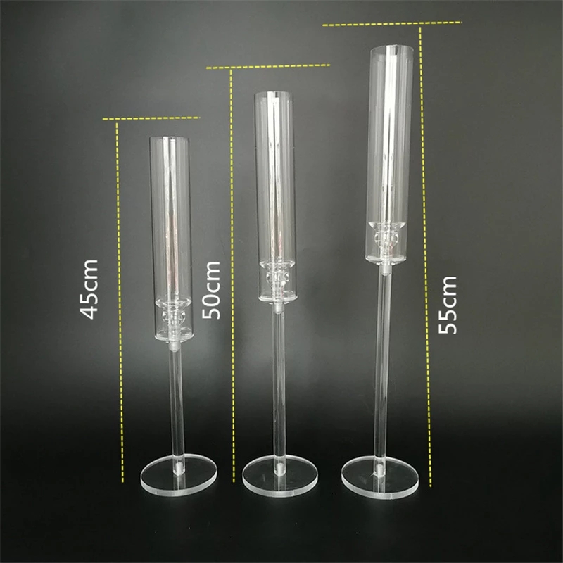 LED Acrylic Candle Holder single heads Centerpiece Road Lead Candle Holder Centerpiece Wedding Props Christmas 2024