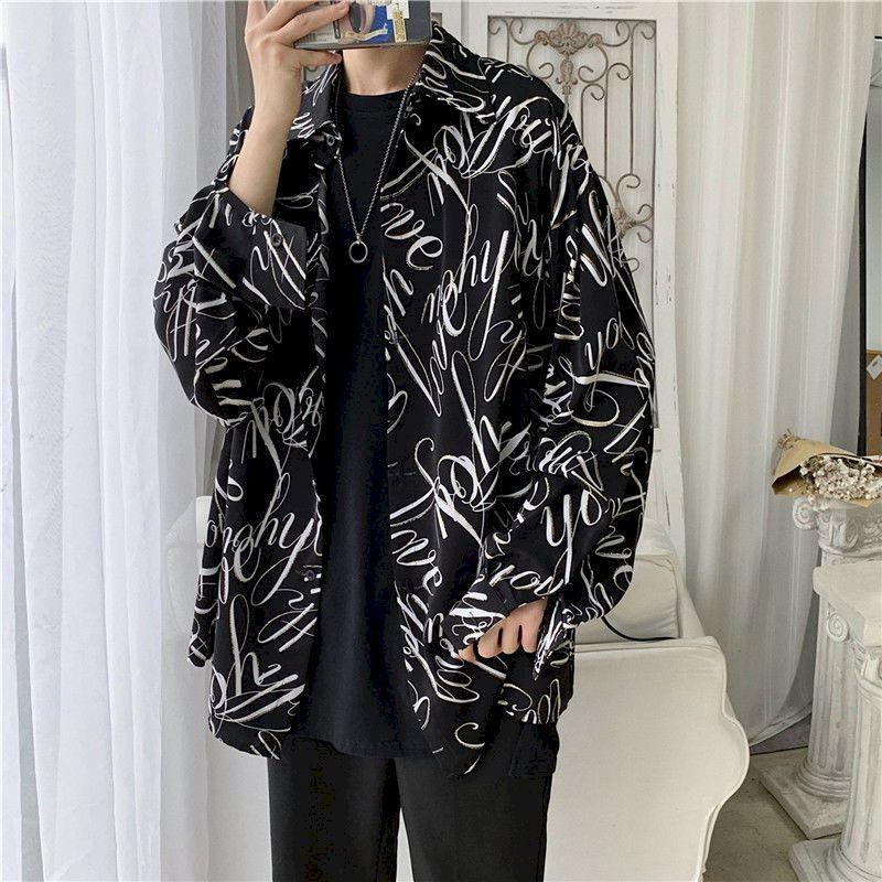 Men's Casual Shirts Trendy Long-sleeved Printed Shirt Male Student Korean Version Loose Autumn Winter Harajuku BF Hong Kong Men Tops Multi-p, 09302
Men's Casual Shirts Trendy Long-sleeved Printed Shirt Male Student Korean Version Loose Autumn Winter Harajuku BF Hong Kong Men Tops Multi-p, 09302