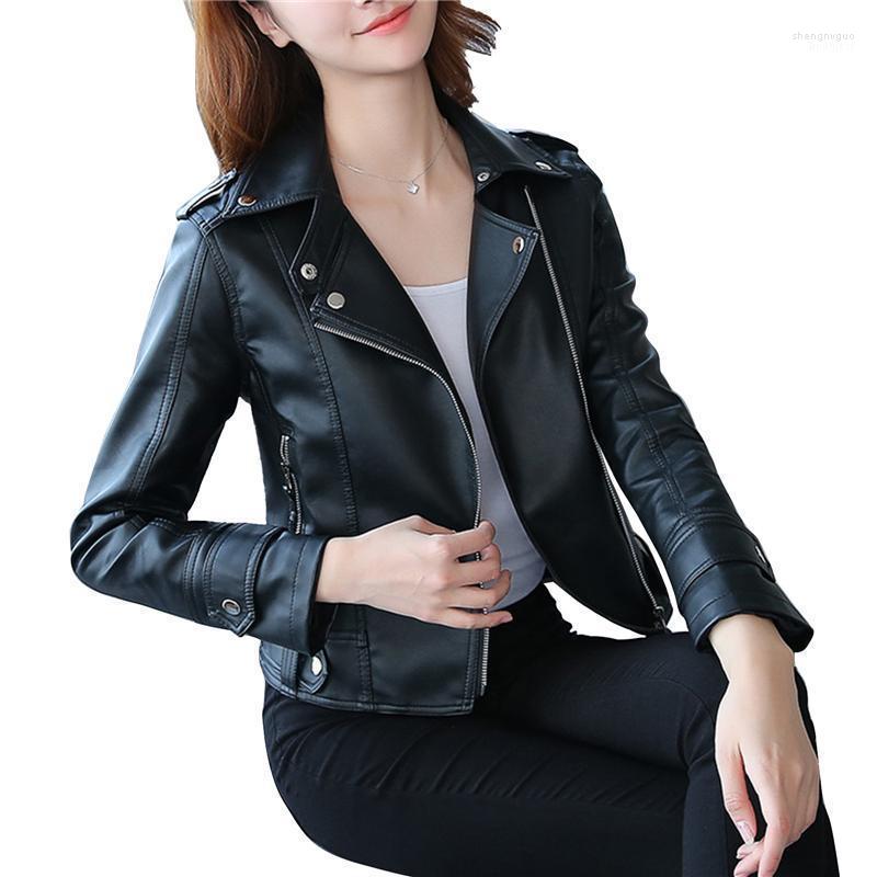 Women' Jackets 2022 Coat Fashion Long Sleeve Tops Lapel Zipper Leather Jacket For Spring Autumn Ladies Coats Black Streetwear, As photo shows
Women' Jackets 2022 Coat Fashion Long Sleeve Tops Lapel Zipper Leather Jacket For Spring Autumn Ladies Coats Black Streetwear, As photo shows
