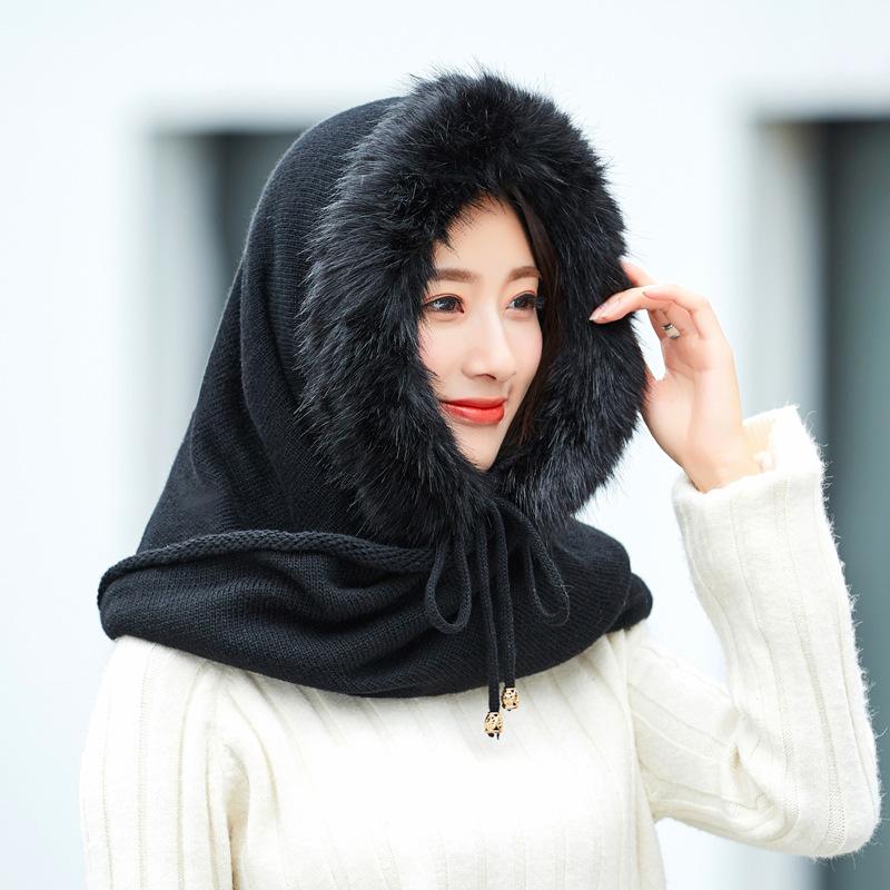 Berets Adult Plus Velvet Hat Female Multi-fuction Knitted Cashmere Collar Set Winter Neck Warmer Hooded Earmuffs Warm Thickened BibBerets, Black
Berets Adult Plus Velvet Hat Female Multi-fuction Knitted Cashmere Collar Set Winter Neck Warmer Hooded Earmuffs Warm Thickened BibBerets, Black