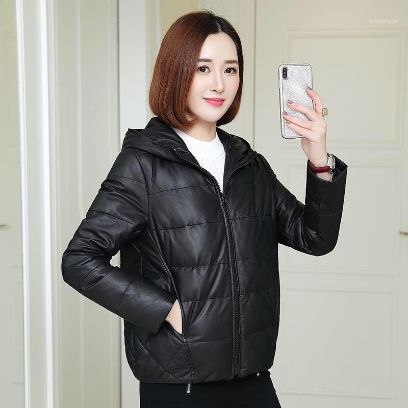 Autumn Winter Short Cotton Coat Women Hooded Casual PU Leather Zipper Jacket Loose High Quality, Black
Autumn Winter Short Cotton Coat Women Hooded Casual PU Leather Zipper Jacket Loose High Quality, Black