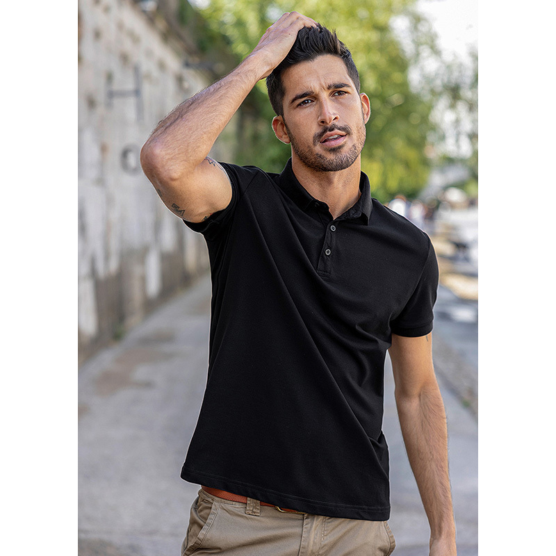 KUEGOU Fashion Clothing Solid Colour Men's polo shirt short sleeves Lapels High Quality Slim Summer Top Plus Size 6498 220402
