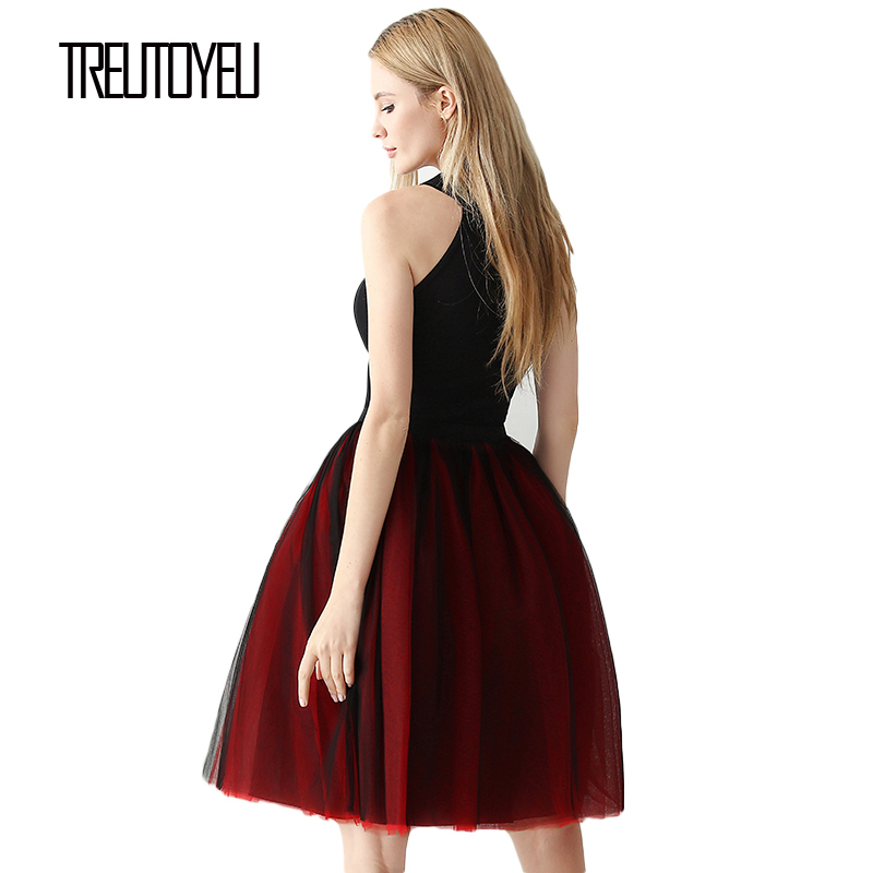 Gothic 7 Layers 65cm Mix Colors Tutu Tulle Skirt Women Streetwear High Waist Pleated Midi Skirts spudniczki jupe rokken faldas 220317