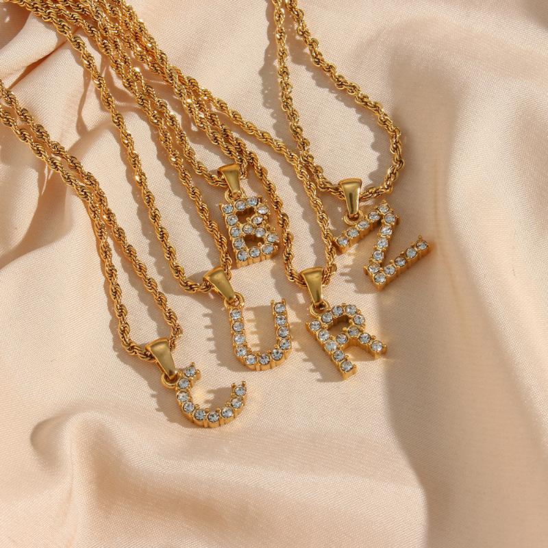 Pendant Necklaces 2022 Stainless Steel PVD Waterproof Rope Chain Crystal Letter Necklace Trendy Hiphop Jewelry Initial
Pendant Necklaces 2022 Stainless Steel PVD Waterproof Rope Chain Crystal Letter Necklace Trendy Hiphop Jewelry Initial