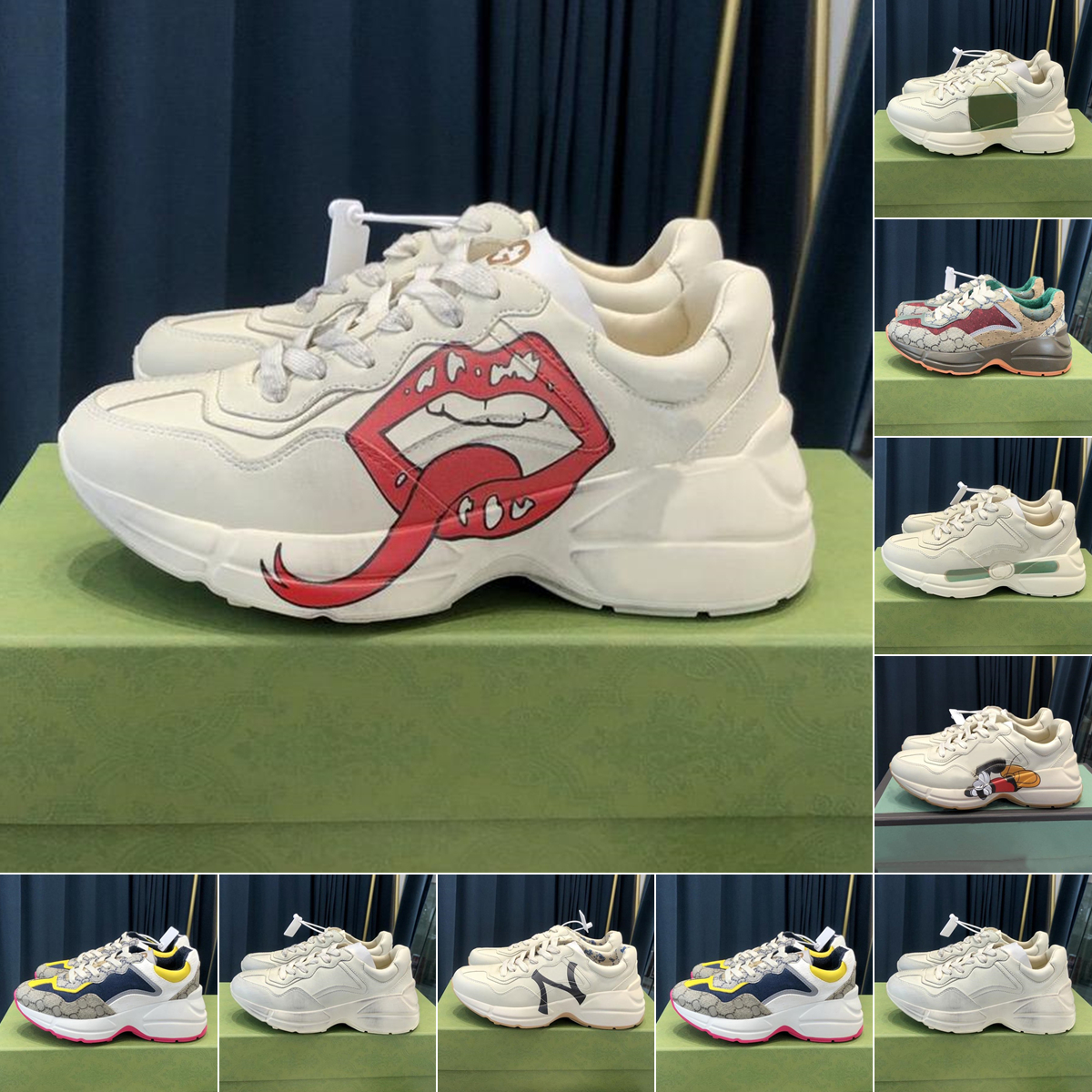 2022 Designer shoes Rhyton Sneakers Beige Men Trainers Vintage Luxury Chaussures Ladies size 36-45, Other
2022 Designer shoes Rhyton Sneakers Beige Men Trainers Vintage Luxury Chaussures Ladies size 36-45, Other