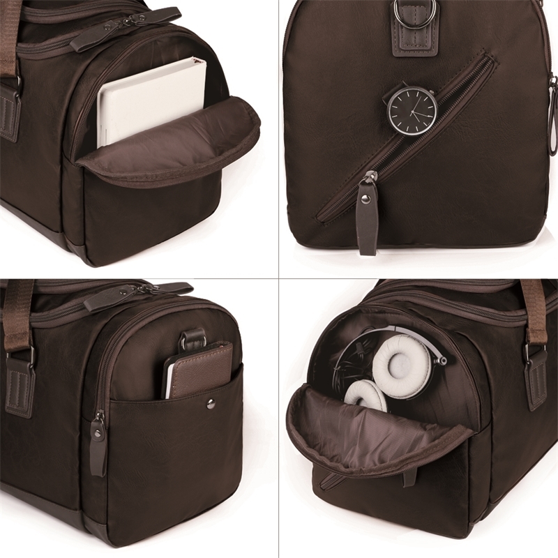 Luxury PU Leather Travel Bag Outdoor Women Duffle Bags Men Waterproof Gym for Weekend Drop 220509