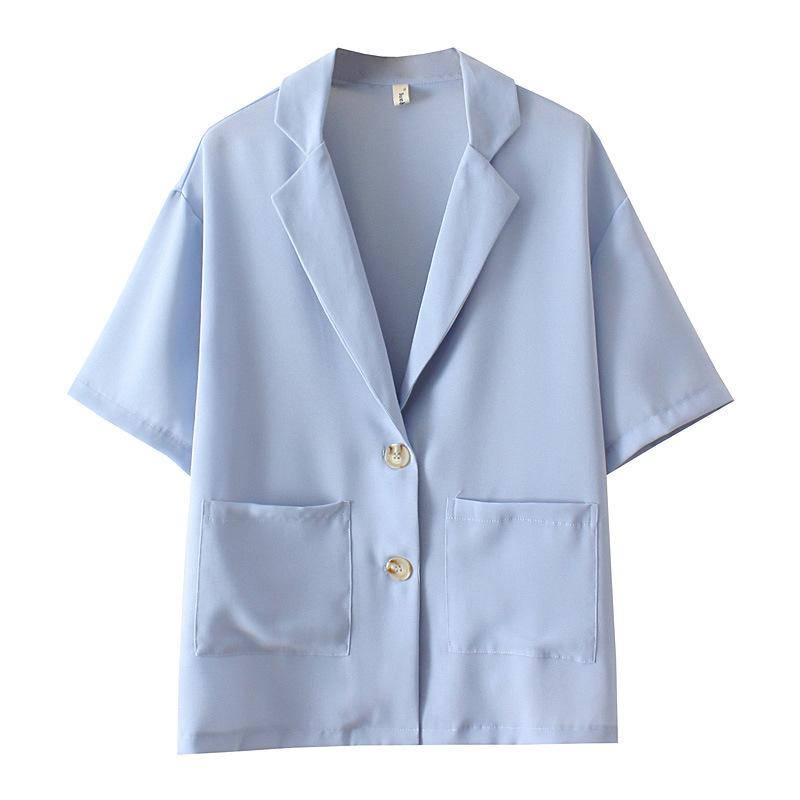 Women's Plus Size Outerwear & Coats Blazer Women Clothing Short Sleeve Polyester Tailored Collar Casual Pockets Solid LOOSE Summer Temperame, Blue
Women's Plus Size Outerwear & Coats Blazer Women Clothing Short Sleeve Polyester Tailored Collar Casual Pockets Solid LOOSE Summer Temperame, Blue
