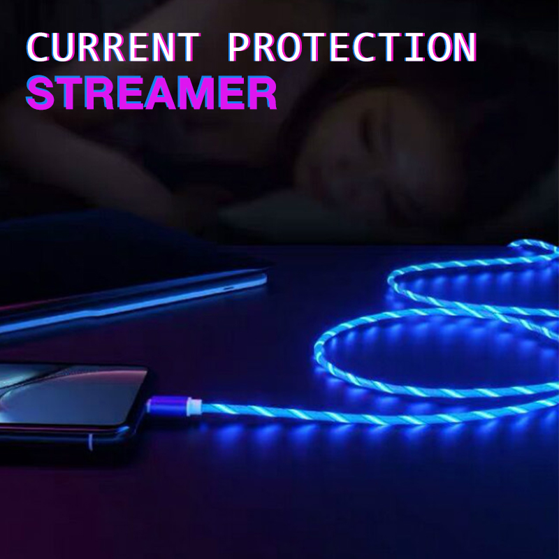 2022 Glowing Cable Mobile Phone Charging Cables LED light Micro USB Type C Charger For Samsung Xiaomi 8 iPhone Charge Wire Cord