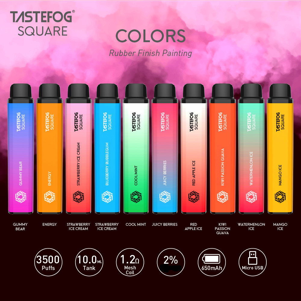 JC Tastefog SQUARE Fast Dilivery Tpd Compliant Rechargeable Custom Flavours Beautiful Disposable Vape 3500 Puffs Vape Pen Electronic Cigarette With Mesh Coil
JC Tastefog SQUARE Fast Dilivery Tpd Compliant Rechargeable Custom Flavours Beautiful Disposable Vape 3500 Puffs Vape Pen Electronic Cigarette With Mesh Coil