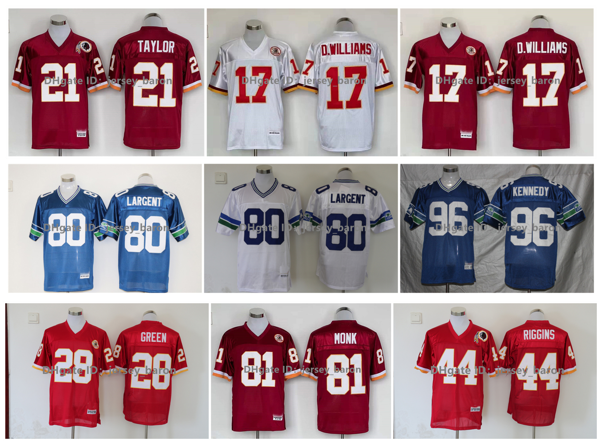 Throwback Football Jerseys Sean Taylor John Riggins Doug Williams Steve Largent Joe Theismann Darrell Green Art Monk Sonny Jurgensen Shaun Alexander Kennedy &N, As pic
Throwback Football Jerseys Sean Taylor John Riggins Doug Williams Steve Largent Joe Theismann Darrell Green Art Monk Sonny Jurgensen Shaun Alexander Kennedy &N, As pic