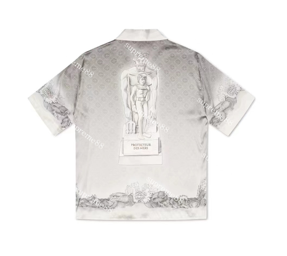 Casablanc 22ss fashion shirts guardian plaster image black and white gradient Hawaiian silk shirt men and women, As shown in figure
Casablanc 22ss fashion shirts guardian plaster image black and white gradient Hawaiian silk shirt men and women, As shown in figure