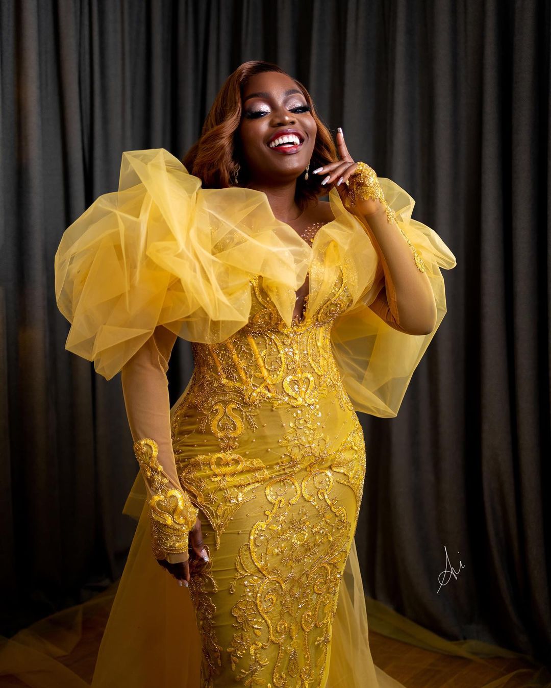 Plus Size Arabic Aso Ebi Yellow Luxurious Sheath Prom Dresses Beaded Sequined Lace Evening Formal Party Second Reception Birthday Engagement Gowns Dre