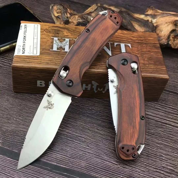 Benchmade BM 15031 Hunt North Fork Folding Knife S30V Blade Stabilized Wood Handles - 15031-2 BM535 BM565 BM615 BM15080 Tactical Self Defense Pocket knife
Benchmade BM 15031 Hunt North Fork Folding Knife S30V Blade Stabilized Wood Handles - 15031-2 BM535 BM565 BM615 BM15080 Tactical Self Defense Pocket knife