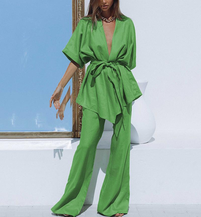Women' Two Piece Pants Long Sleeve Suit Pieces Outputs 2022 Autumn Green V-Neck Bandage Slim Fit Office Women Lapel Jacket SuitWomen
Women' Two Piece Pants Long Sleeve Suit Pieces Outputs 2022 Autumn Green V-Neck Bandage Slim Fit Office Women Lapel Jacket SuitWomen